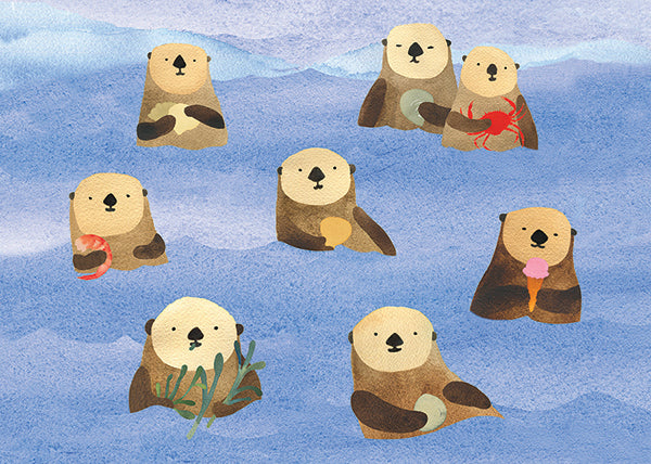 Otter Birthday Card:  Picnic