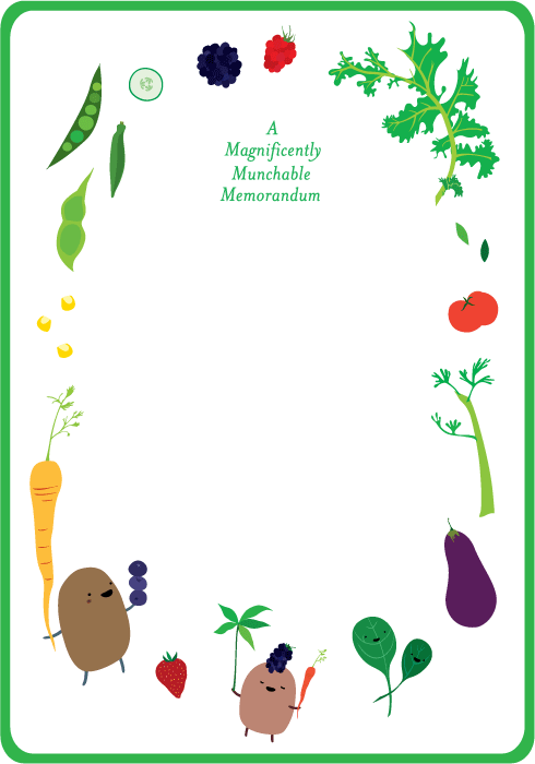 Notecard:  Fruits &amp; Vegetables