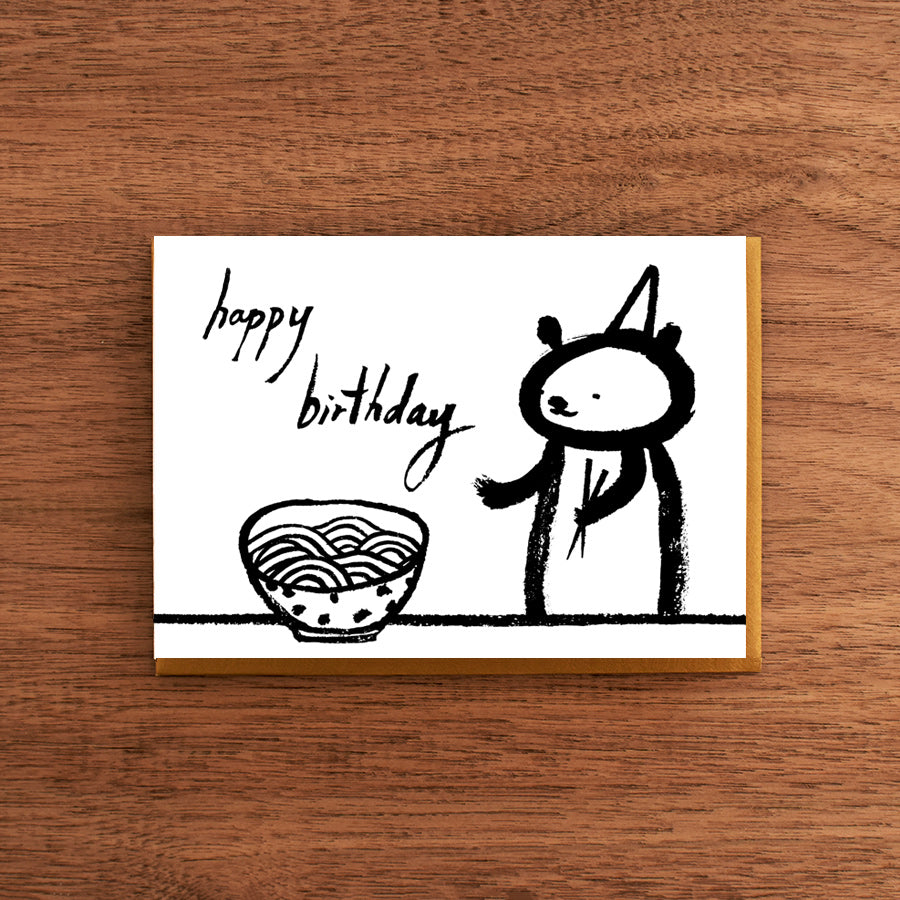 Letterpress Birthday Card:  Noodles