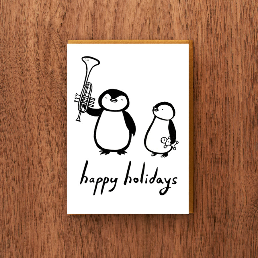 Letterpress Holiday Card:  Trumpet