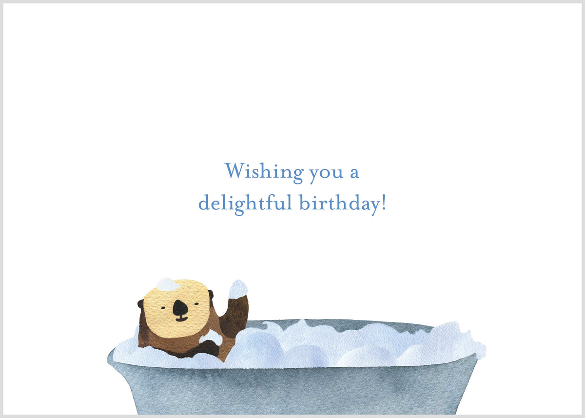 Otter Birthday Card:  Bathtub