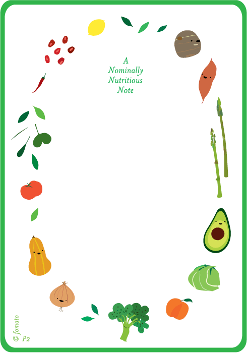 Notecard:  Fruits &amp; Vegetables